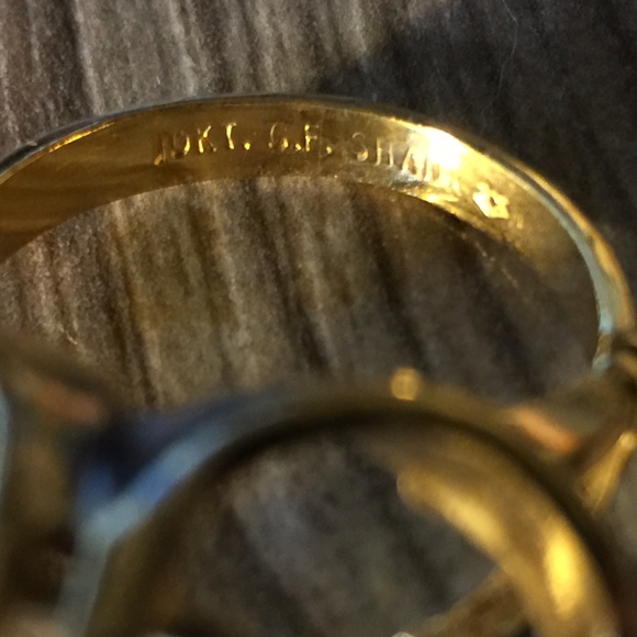 10K gold filled ring with Large Rhinestone - Picture 5 of 5